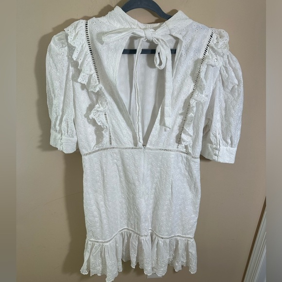 COLLECTIVE THE LABEL CURVE PUFF SLEEVE CUTWORK LACE MINI DRESS size 16 - Picture 5 of 11